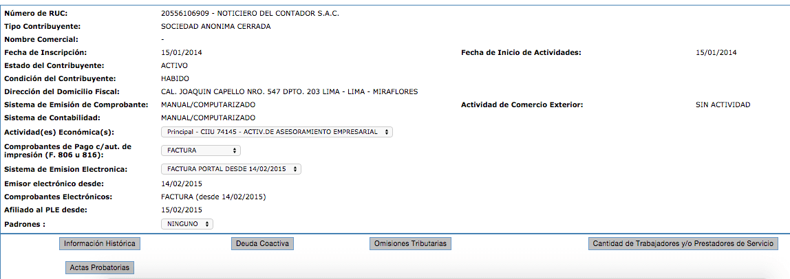 Consultar RUC Online